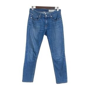 Rag & Bone Bellview Jeans 25 Blue Mid Rise Slim Skinny Stretch Denim